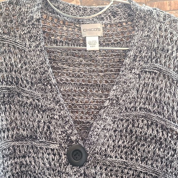 Chico's Black and White Knit Cardigan - Picture 2 of 7